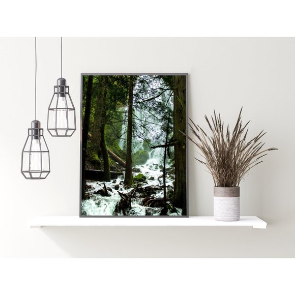 Moonfalls Oregon Waterfall Wall Art Design Poster Print Decor for Home & Office - Picture 2 of 9